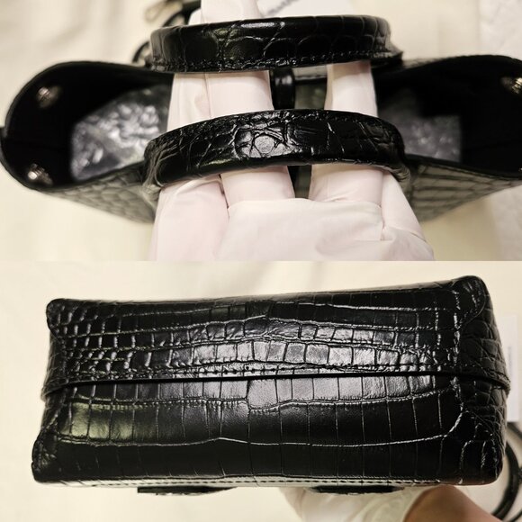 Authentic Longchamp Rosseau Mini Leather Croc Embossed - Picture 10 of 17